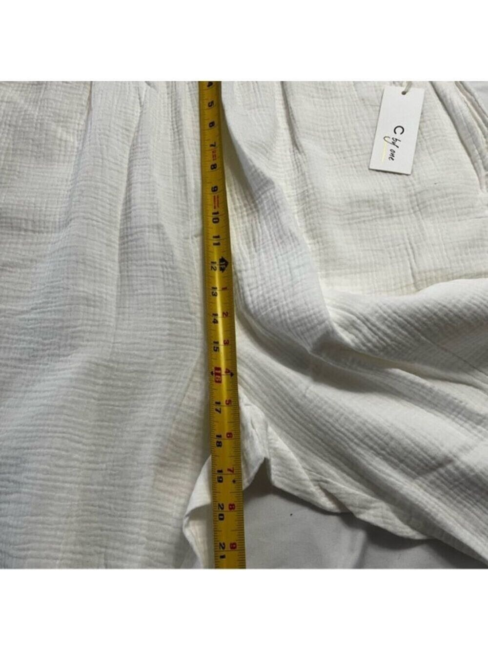 C by One White Cotton Gauze Wide Leg Pants Plus Size 3X - Picture 6 of 8